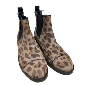 Cole Haan Leather Leopard Print Ankle Boots
